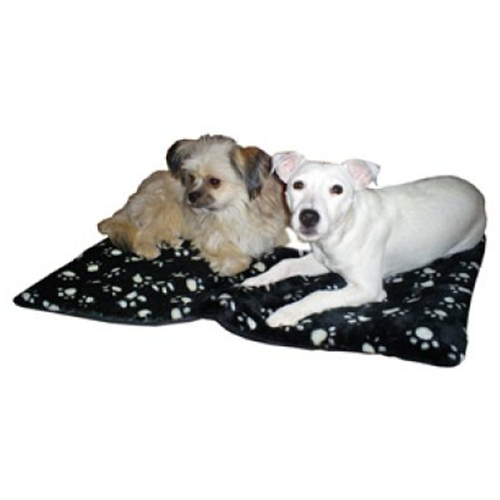 Hunddyna/Filt svart m vitt tassavtryck 60 x 45 cm - 2