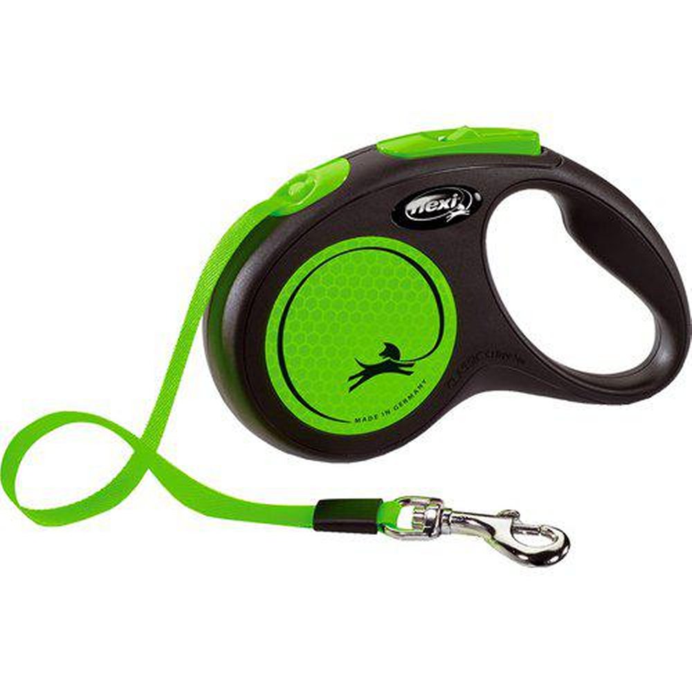 Flexi New Neon 5 meter bandkoppel Grön