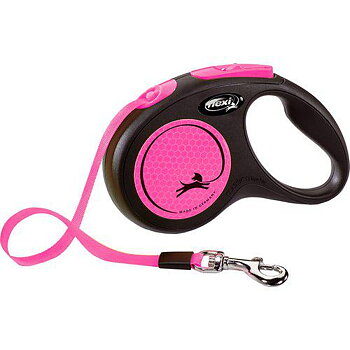 Flexi New Neon 5 meter bandkoppel Rosa
