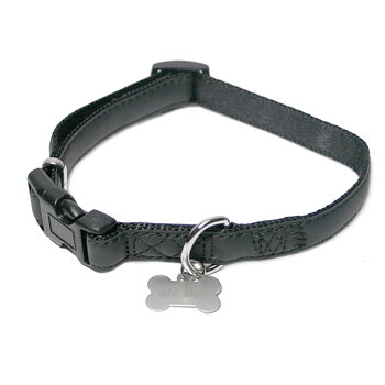 Halsband skinnimitation Ställbart McBen svart 15mm/26-40