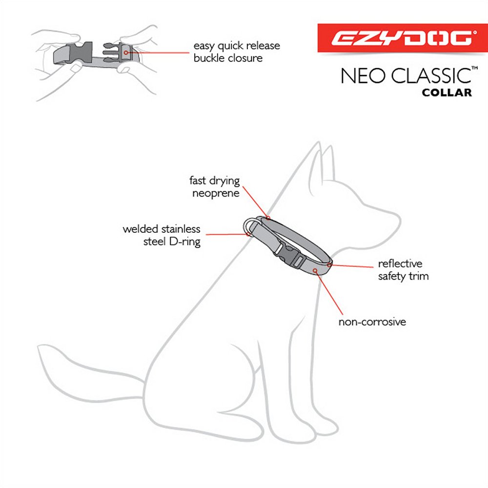 Ezydog Neoprenhalsband Reflex Svart - 2