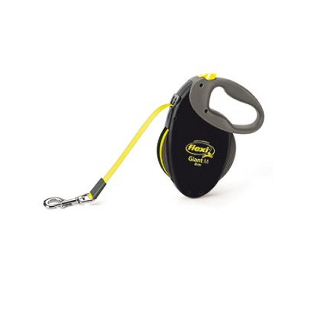 Flexi Giant Svart/Neongul m 8 m bandkoppel
