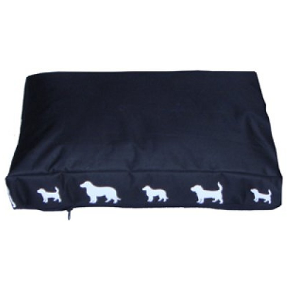 Hundmadrass svart m vitt tryck
