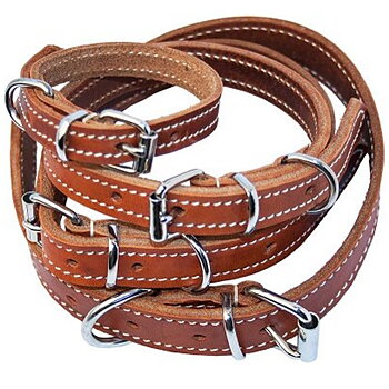 Läderhalsband Cognac Ozami 40 cm