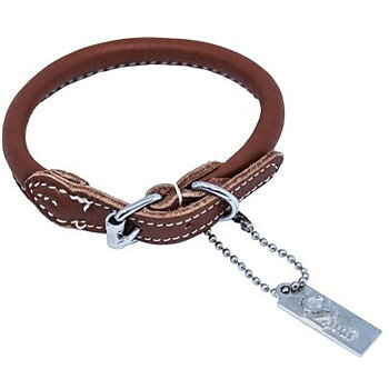 Rundsytt halsband Cognac - stora storlekar