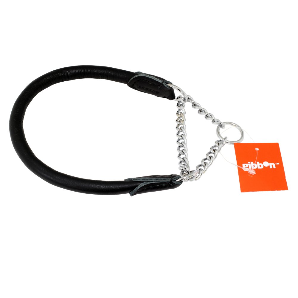 Halvstryp rundsytt mjukt läder Svart 40cm