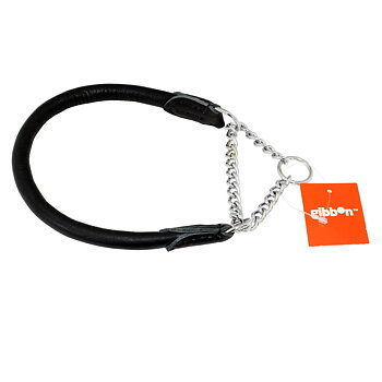 Halvstryp rundsytt mjukt läder Svart 40cm