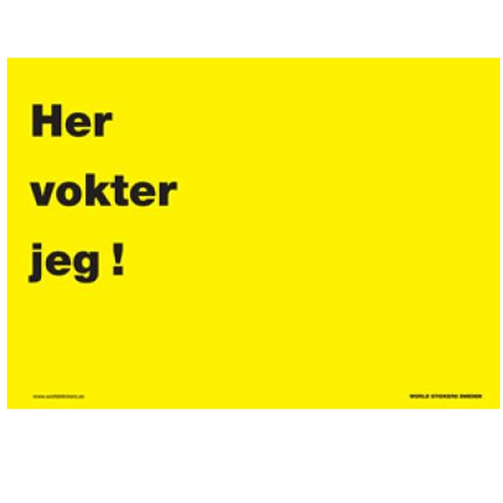 Her vokter jeg Gul (280x200mm) NO
