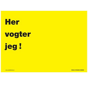 Her vogter jeg Gul (280x200mm) DK