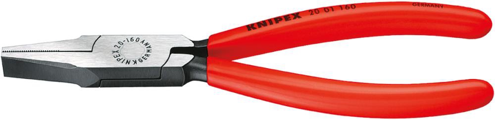 Flacktång, 160mm, huvud polerat, handtag med plastöverdrag, Knipex