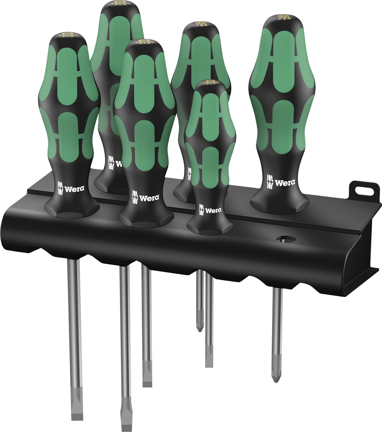 Skruvmejselsats runda klingor Spår 4+5,5mm, PZ 1+2, PH 1+2, Wera