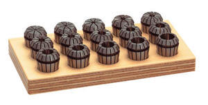 Spännhylssatser ER 11, 13delar på trälist 1,0-7,0mm,  FORMAT