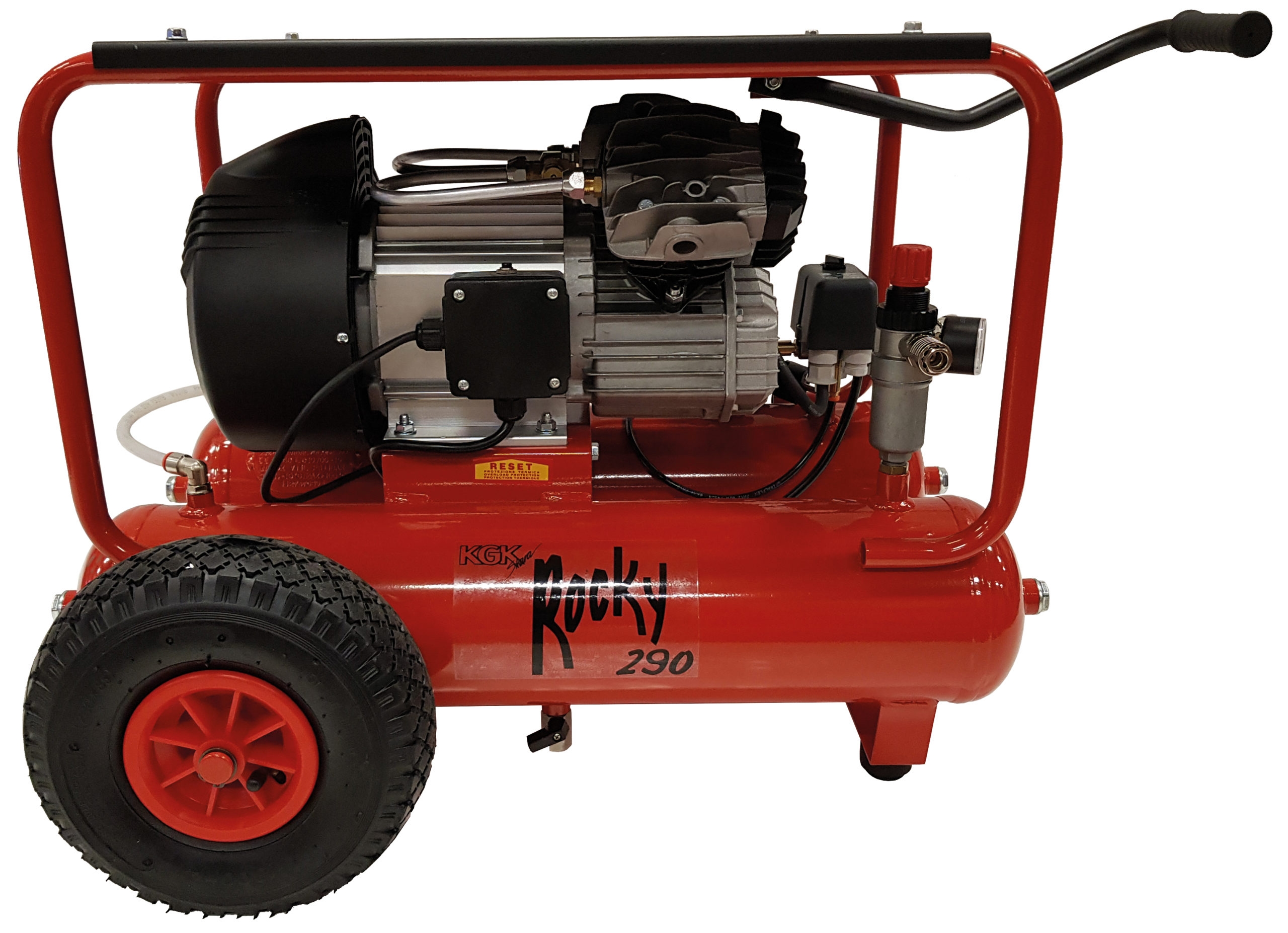 Byggkompressor Rocky 290, 3,0 hk, Tank: 2 x 9,5 l, Max arbetstryck: 10 bar - 1-fas