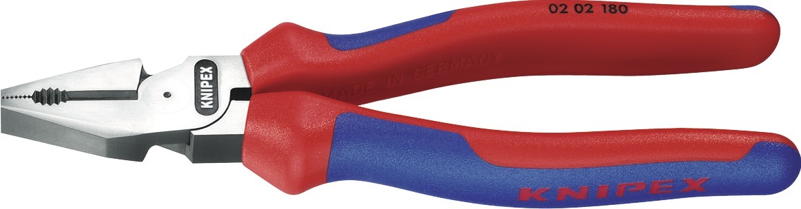 Kraft-Kombitång, 225mm, huvud polerat, flerkomponentshandtag, Knipex