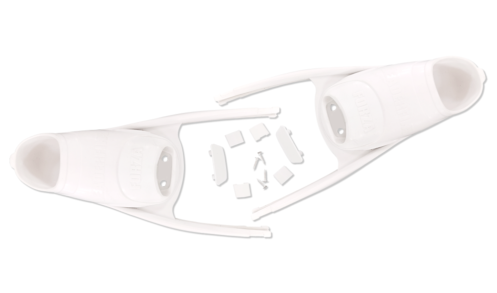 Leaderfins Forza foot pockets + assembly kit (svart / vit)