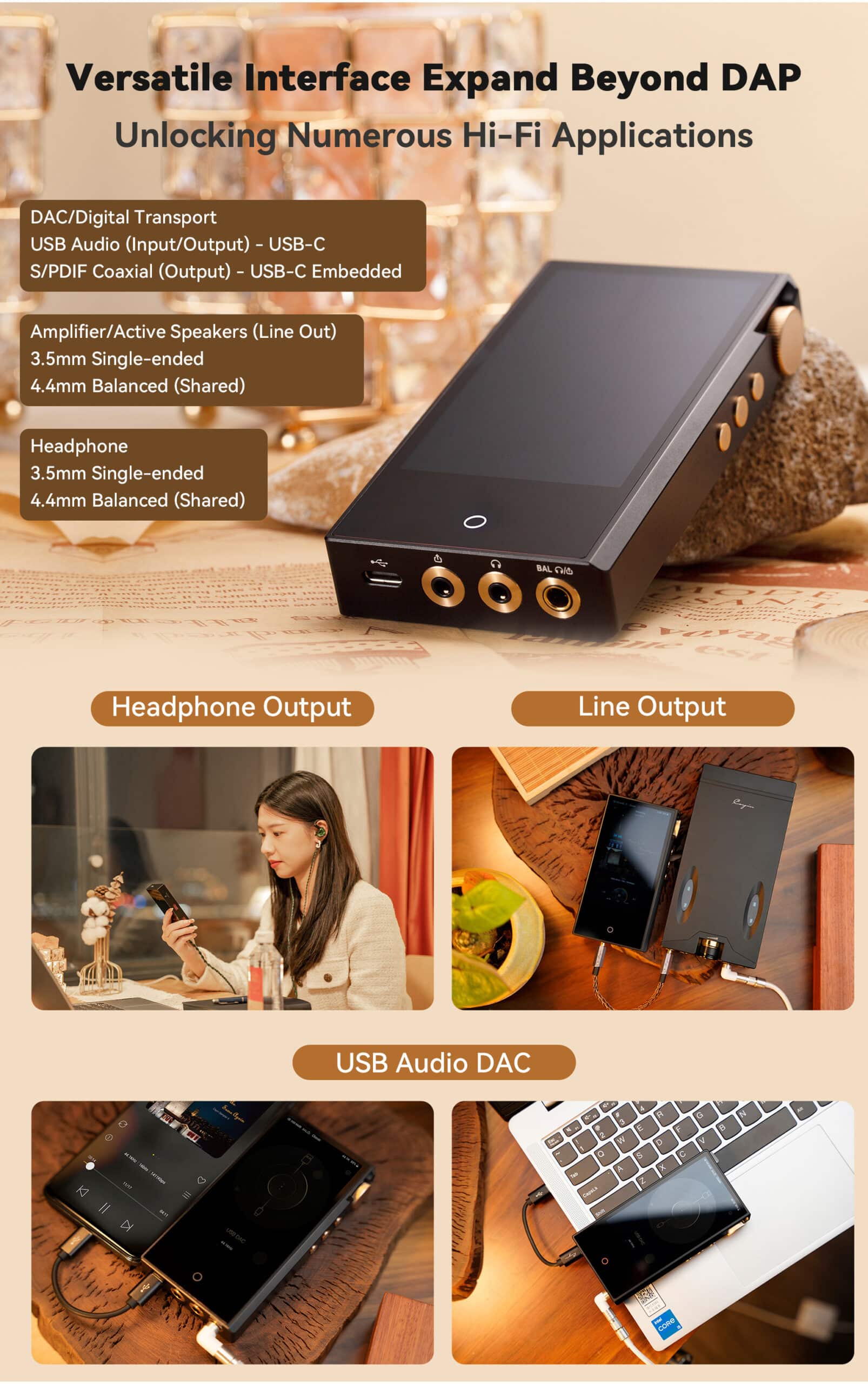 Cayin N3-Ultra DAP/DAC/Hörlursförstärkare med rör - 3