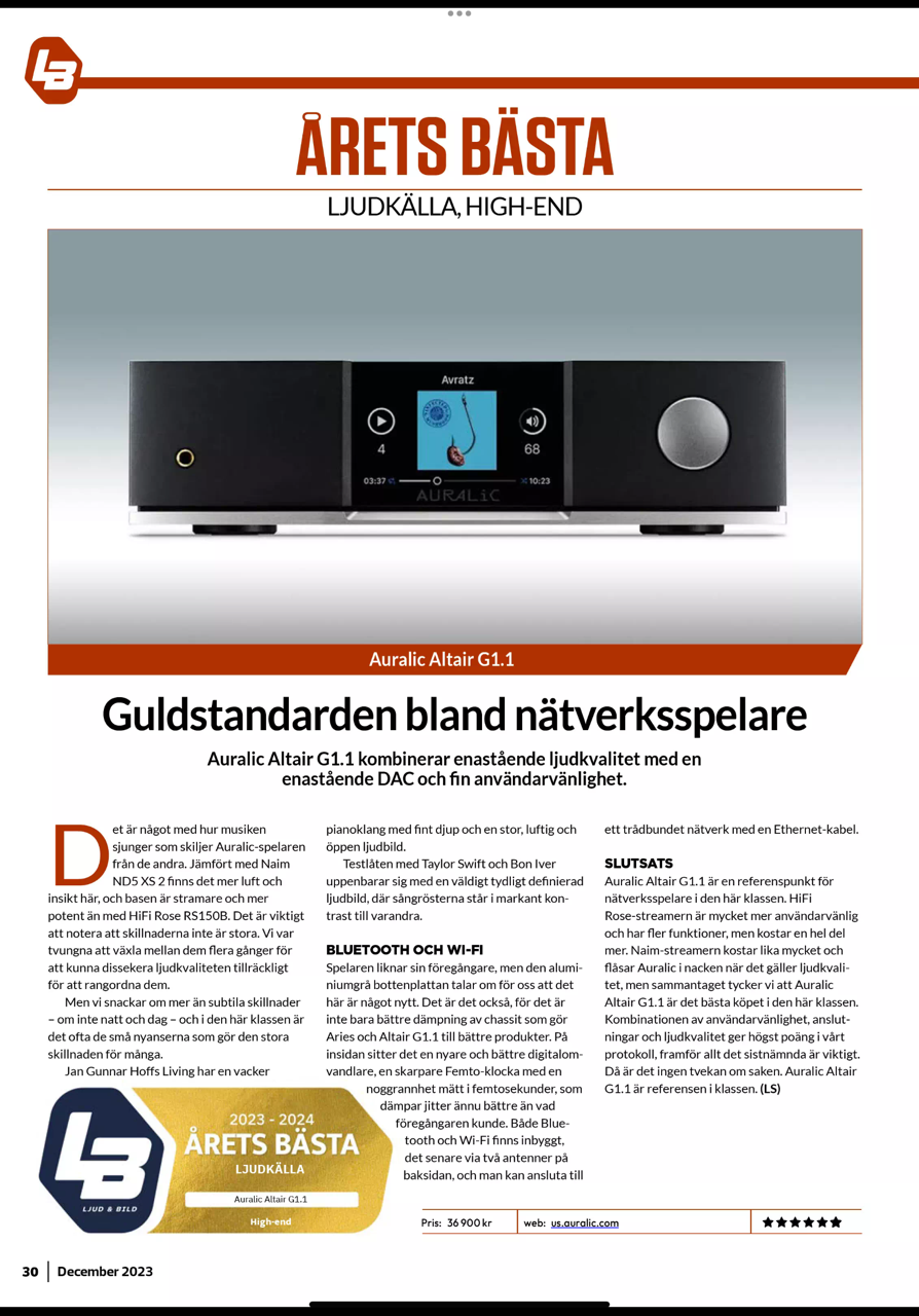 Auralic Altair G1.1 - Streamer/DAC/Försteg - Demoex - 5