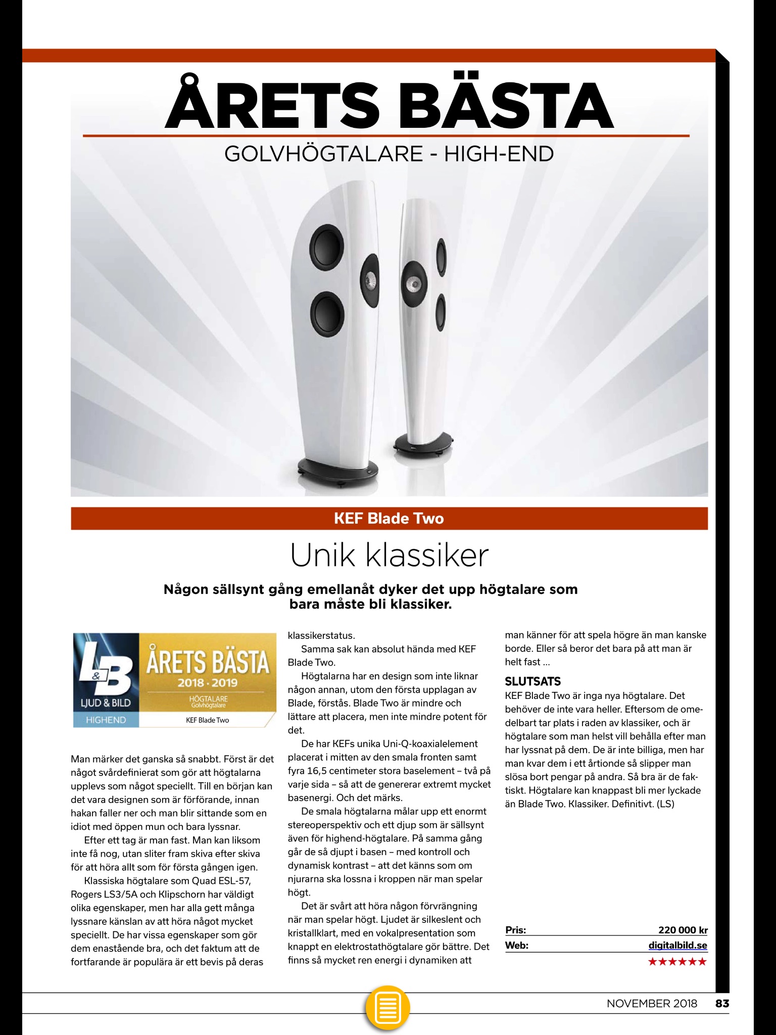 KEF BLADE TWO - Begagnade highendhögtalare - 6