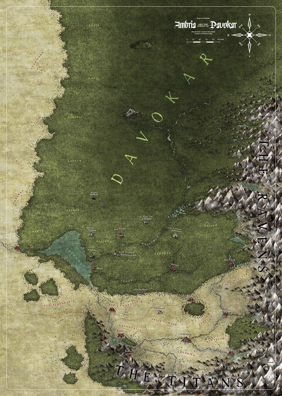 Symbaroum RPG: Ambria and Davokar Map