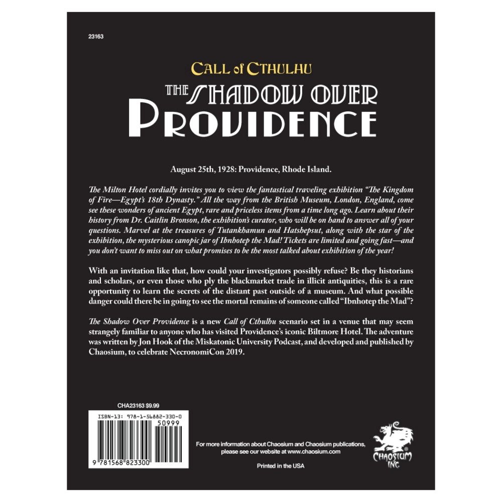 Call of Cthulhu RPG - The Shadow Over Providence + PDF - 2