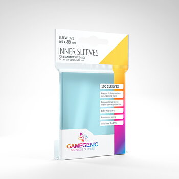 GameGenic Inner Sleeves Clear 100 Pack (63x88mm)