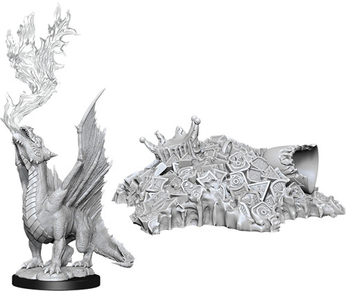 D&D Nolzurs Marvelous Miniatures: Gold Dragon Wyrmling & Treasure