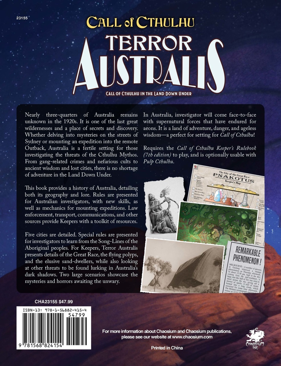 Call of Cthulhu RPG - Terror Australis + PDF - 2