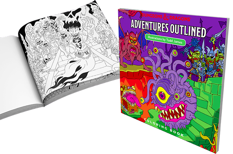 Dungeons & Dragons Malbuch – Adventures Outlined, Mit Motiven Wie Drachen & Monstern, Von Todd James