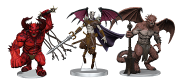 D&D Icons of the Realms Miniatures: Archdevils - Hutijin, Moloch, Titivilus
