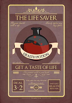 HP- health potion Poster (A3)