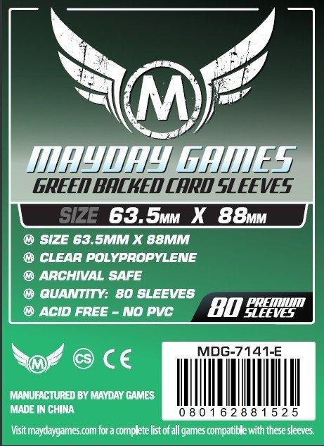 MTG/CCG Card Sleeves Green Backed  (63.5x88mm) - 80 Pack