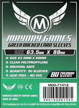 MTG/CCG Card Sleeves Green Backed  (63.5x88mm) - 80 Pack