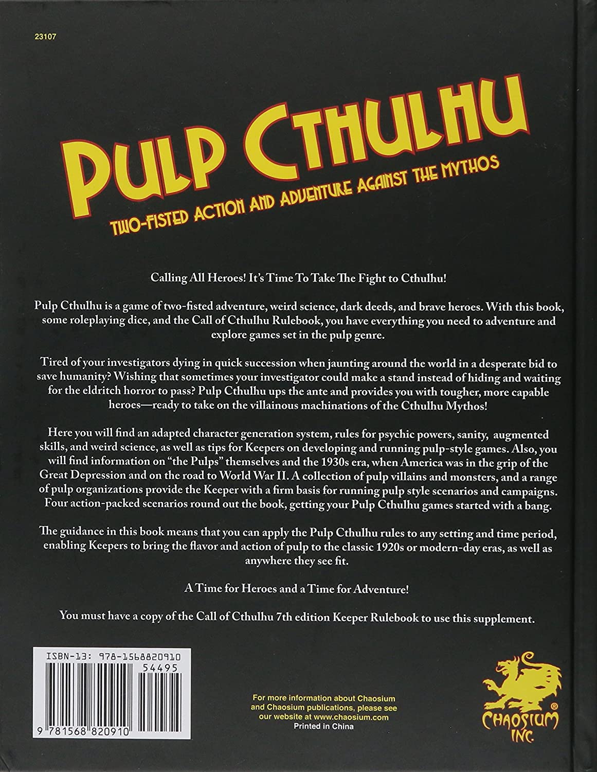 Call of Cthulhu RPG - Pulp Cthulhu + PDF - 2