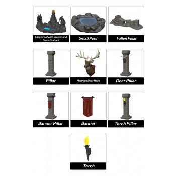 WizKids Miniatures: Fantasy Terrain: Painted Pools & Pillars (Set 1) - 7