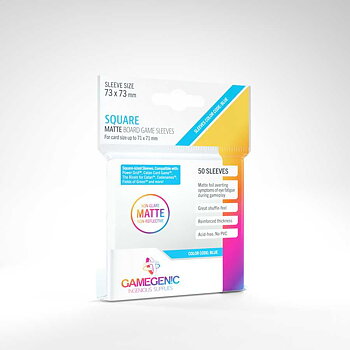 Gamegenic - MATTE Square-Sized Sleeves 73 x 73 mm - Clear (50 Sleeves)
