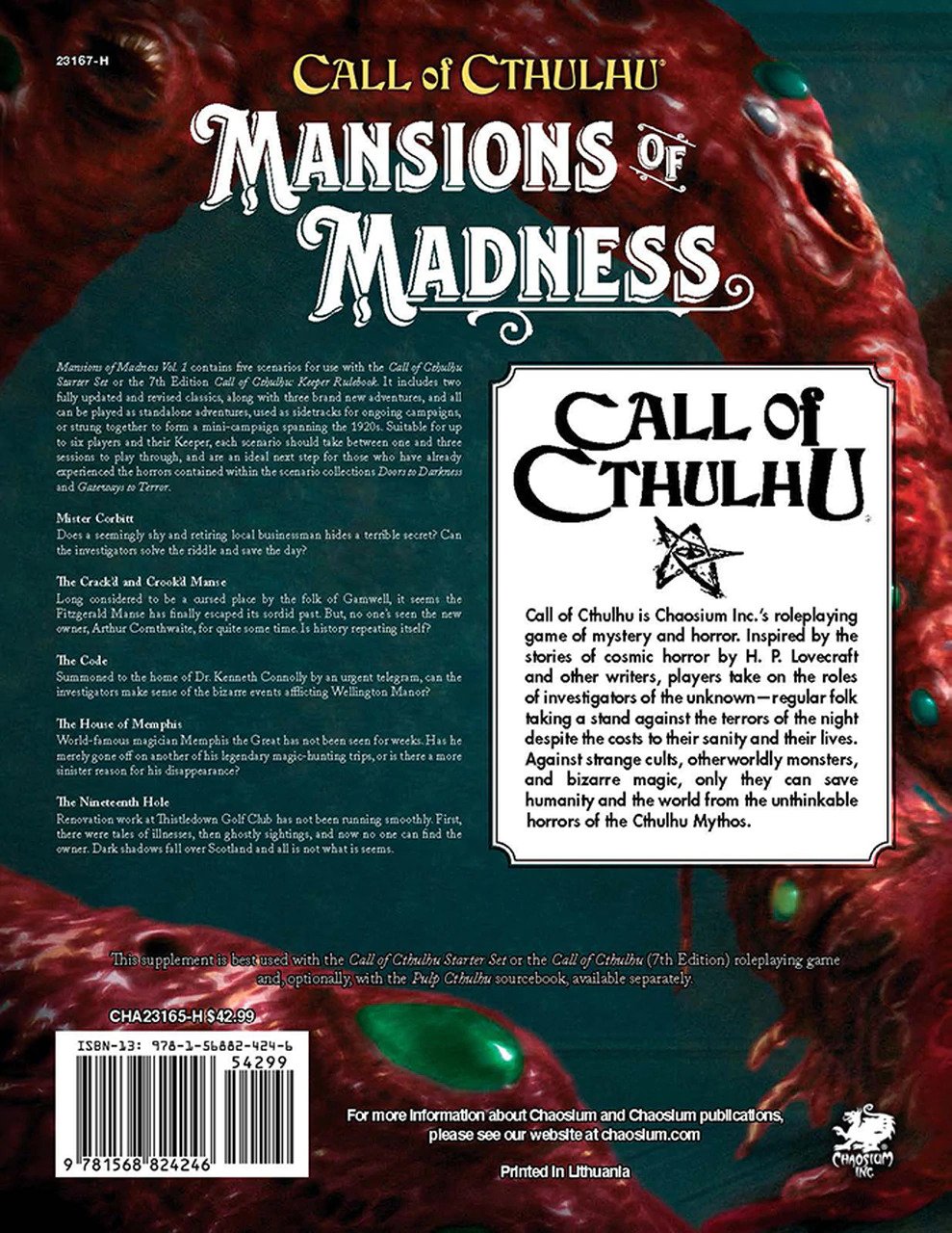 Call of Cthulhu RPG - Mansions of Madness Vol.I Behind Closed Doors + PDF - 2