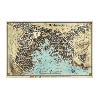 Baldur's Gate" - Map (23' x 17') - TYSK UTGÅVA