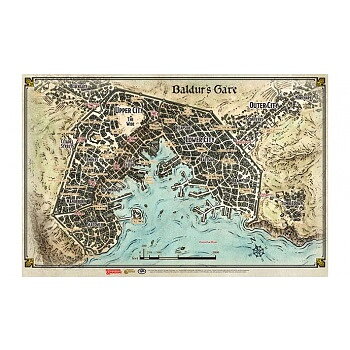 Baldur's Gate" - Map (23' x 17') - TYSK UTGÅVA