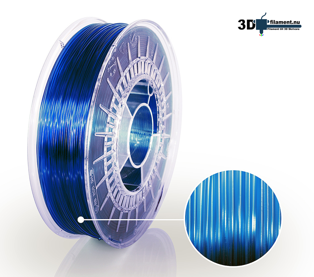 3D Filament PETG Standard  Himmelsblå transparent
