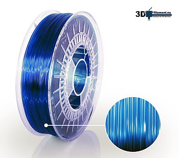 3D Filament PETG Standard  Himmelsblå transparent