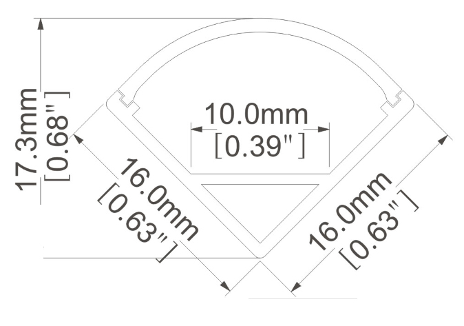 Aluminiumprofil för ledtejp Hörnmontering - 2
