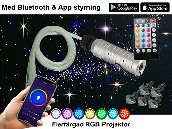 Stjärnhimmelpaket 6W RGBW APP RF Fjärrkontroll 3,5kvm