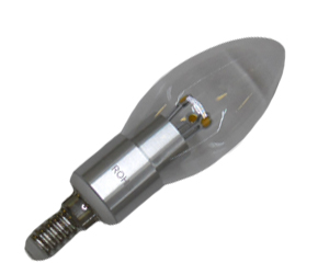Ledlampa E14 3W Klar Varmvit Dimbar