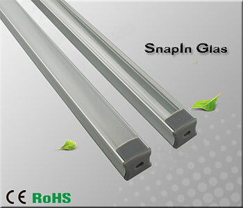Aluminiumprofil för ledtejp Hög "Snap In Glas"