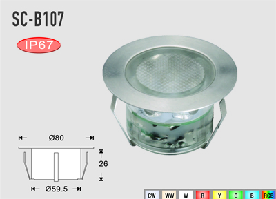 Deck/Floorlight Lampa 2,5W Vit/Varmvit - 2