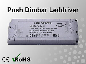 Push Dimbar Leddriver/Nätdel 230VAC/12VDC 80W