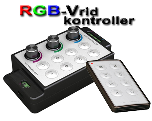 LED/RGB-Vridkontroller med fjärrkontroll