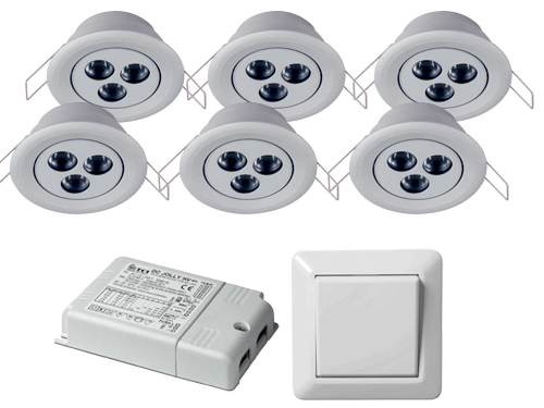 Dimbara Downlights i paket 3x1W vinkl.bara lampor - 2