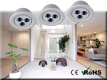 Dimbara Downlights i paket 3x1W vinkl.bara lampor