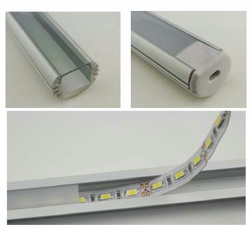 Aluminiumprofil för ledtejp Rund - 2